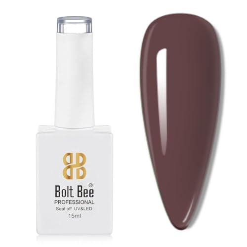 Image of Bolt Bee Chocolate Color Gel Nail Polish Soak Off UV Gel DIY at Home Manicure Salon Nail Art (167, 15ml)
