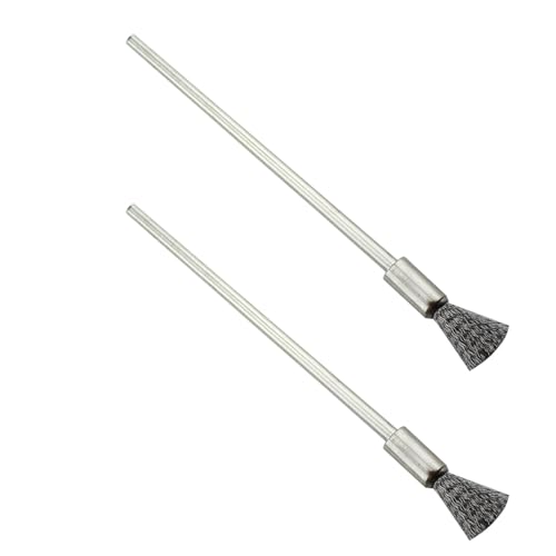 Image of TAODAN 4PCS Wire Brush Rust Paint Removal Drill Bit Polishing Rotary Tool Accessory Extended Stainless Steel Wire Steel Cleaning End Brush Pen 3mm Arbor for Cleaning Small Parts and Burrs and Dirt