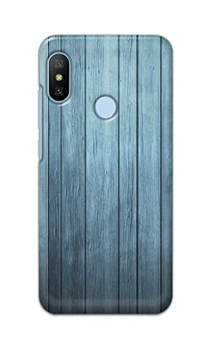 Image of Printed Hard Back Cover Case for Mi A2 Back Cover (Wooden Blue) -702