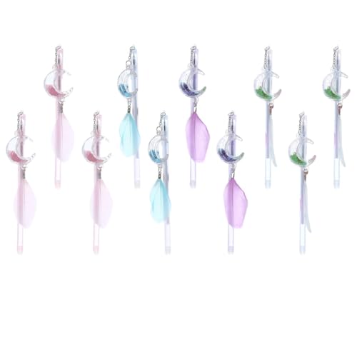 Bolígrafos de gel con colgante luna 10 piezas SHINEOFI miniatura 1