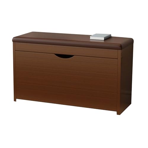 Banc de rangement pour chaussures style ferme marron aux finitions soignées