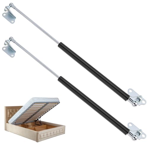 QWORK® 2 Piezas Amortiguadores Hidráulicos 500MM 445N/45kg con L Soporte de Montaje para Puertas, Ventanas, Gabinetes y Tapas de Cajas Pesadas