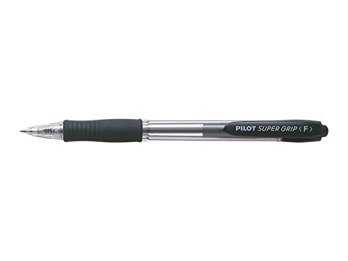 Pilot penna a sfera ricaricabile punta retrattile inchiostro nera corpo Plastica + grip super grip