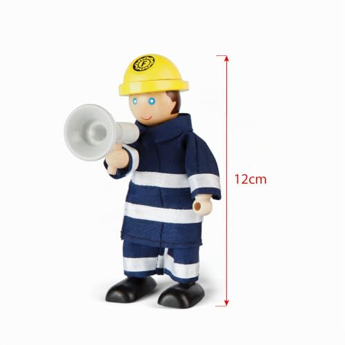 Bigjigs Firefighters Set de 4 figuras de bomberos articuladas de madera 4