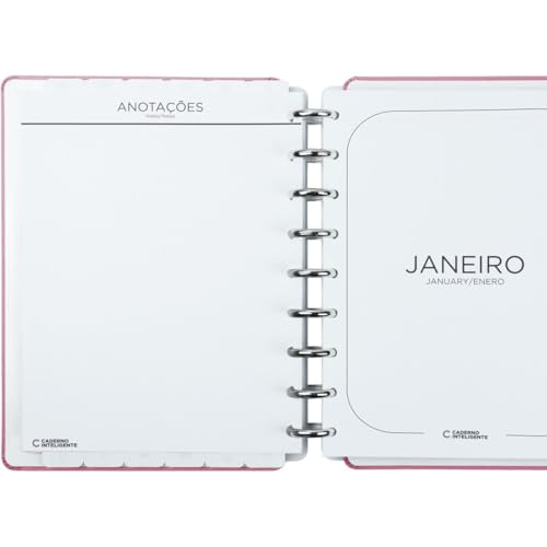 Planner Inteligente, Médio, 255 X 190 mm, Guava, 168 folhas, Caderno Inteligente