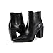 Ricristy Womens Booties Pointed Toe Stacked Heel Fashion Chelsea Ankle Boots
