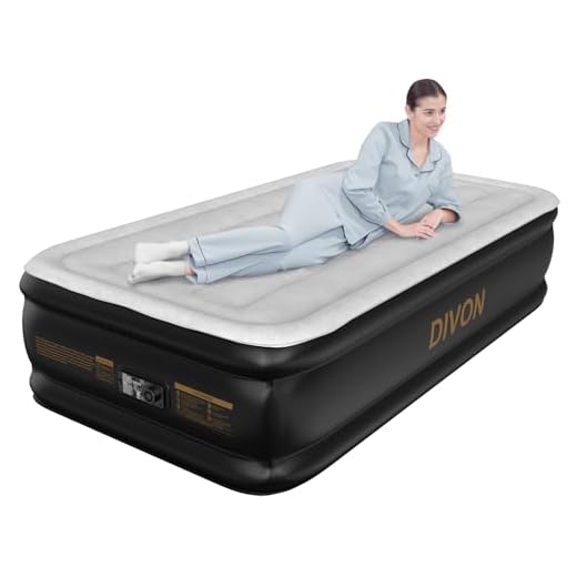 DIVON Twin Air Mattress with Built in Pump Raised,18” Inflatable Mattress with Wave Design,Blow Up Mattress in 2 Mins,Single Twin Size Air Mattress for Guest, Thicker AirBed,Colchon Inflable-330Lbs