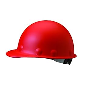 Fibre-Metal by Honeywell P2ARW15A000 Super Eight Ratchet Fiber Glass Cap Style Hard Hat, Red, Medium