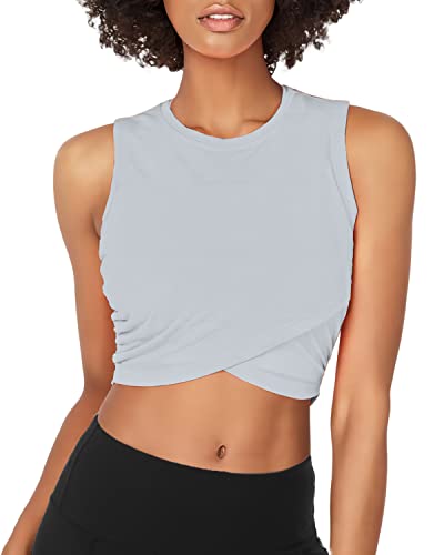 Image of Yoga Crop Tops Dance Tops Fitted Workout Crop Tops Yoga Tank Tops Athletic Sports Shirts for Women