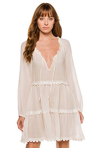 Eberjey Women's Summer of Love Sofia Dress, Cloud, White, Small