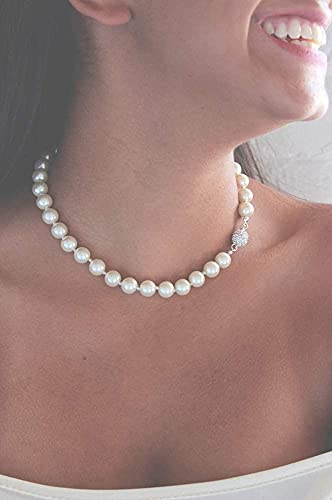 Looklove Womens Jewelry Pearl Necklace With Austrian Crystal Magnetic Closure #TOP7