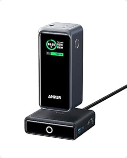 Anker Prime Power Bank 200W, 20,000mAh Portable Charger 3-Port with 100W Charging Base, Smart Digital Display, Compatible with iPhone 15/15 Plus/15 Pro/15 Pro Max/14 Series, MacBook, Samsung, Dell