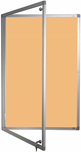 Tamperproof Noticeboard Aluminium Frame Charles Twite Felt Class 1 Fire Rated 1200x900mm, Honeysuckle