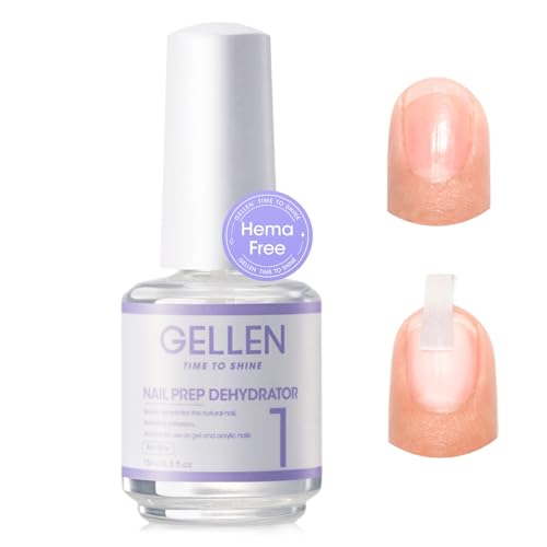 GELLEN Nail Prep Dehydrator Prevents Lifting, Hema-free &amp; Acid-free, 15ml