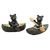 Black Bears in Canoe and Kayak Figurines Set of 2 Assorted