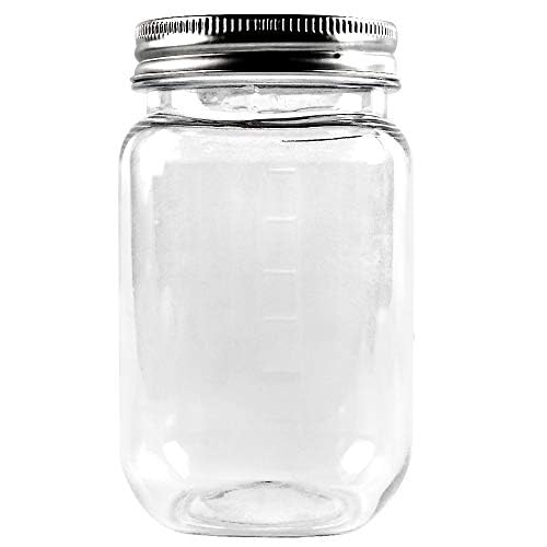 novelinks 16 oz Clear Plastic Jars with Screw-On Lids - BPA-Free Refillable Storage Containers for Slime, Food, Crafts, Kitchen & Household Use (20 Pack,Silver) - Thumbnail 4