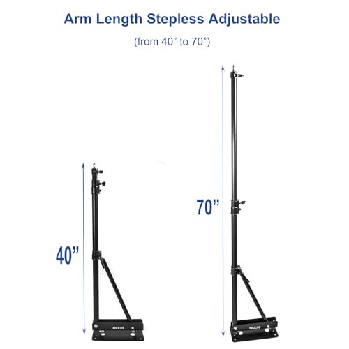 image for PHOCUS Wall Mount Boom Arm Photography, Ring Light Wall Mount Max Leng