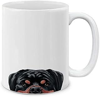 MUGBREW Black Tan Rottweiler Dog Ceramic Coffee Mug Tea Cup, 11 OZ
