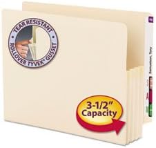 Smead 75124 3 1/2-Inch Exp End Tab File Pocket Straight Tab Letter Manila 25/Bx