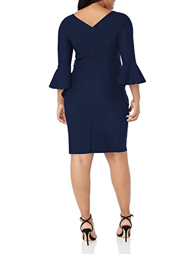 Alex Evenings Women's Plus-Size Short Slimming Sheath Dress with Bell Sleeves3
