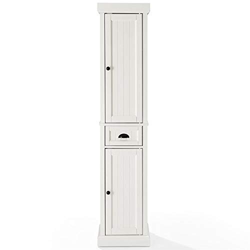 Crosley Furniture Seaside Tall Linen Cabinet, Distressed White #TOP3