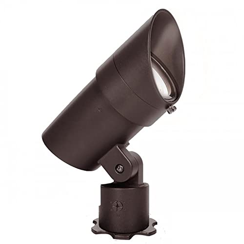 WAC Landscape Lighting, LED 12V Large Size Accent Light with Adjustable Beam Angle and Integral Brightness Control 740-2300 Lumens 2700K Warm Built-in LED in Solid Brass Coated with Bronze