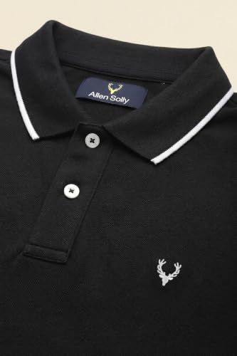 Image of Allen Solly Mens Solid Cotton Blend Polo T-Shirt | Regular Fit | Premium Fabric | Signature Sleeve Detail | Smart Casual Wear