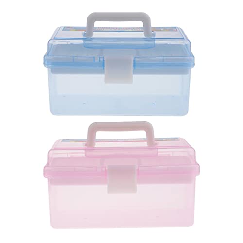 2x2 Camadas de Plástico de Ferramentas de Pintura de Armazenamento Organizador Azul