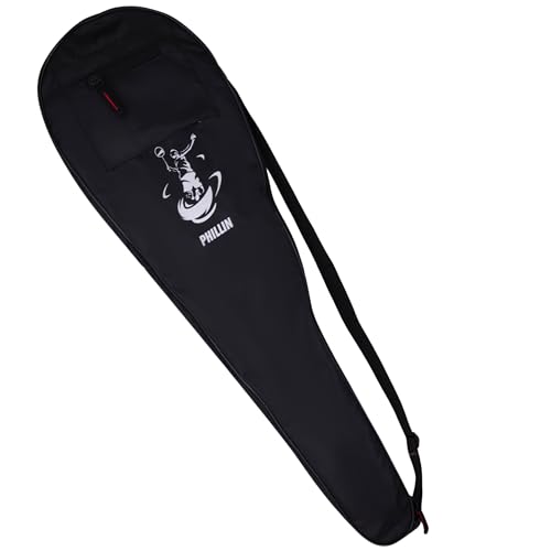 Image of Badminton Cover for Shuttlecock Bat Set Badminton Kit Bag with Front Zipper Pocket Lightweight Stylish Sports Bag for Shuttle Bats - Black