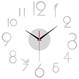 Upluxmira Orologio da parete 3D senza cornice, con movimento silenzioso e specchio acrilico, numeri fai da te, decorazione da parete, diametro 60 cm, alimentato a batteria (AA non inclusa), soggiorno
