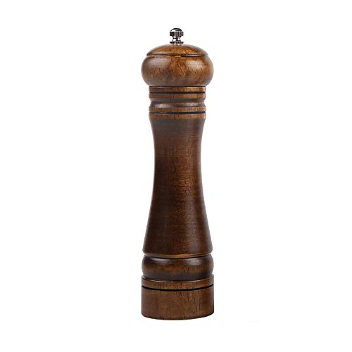 Salt and Pepper Grinders Wood Salt and Pepper Shakers Set Classic Style Salt and Pepper Grinder Set Beautifully crafted Wood Pepper Mill Salt Shaker For Kitchen (8 inch)