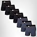 SAXX Underwear Co. Men's Non-Stop Stretch Cotton Boxer Brief Fly 7-Pack, Deep Navy/Black, Large