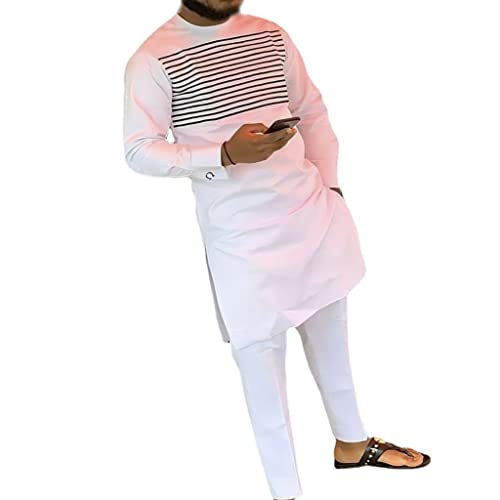 Vêtements chemise et pantalon mode africaine hommes style dashiki manches longues