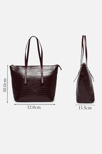 Image of Allen Solly Women's Large Tote Shoulder Bag | Premium PU Leather | Structured Shape | Everyday Comfort | Office & Work