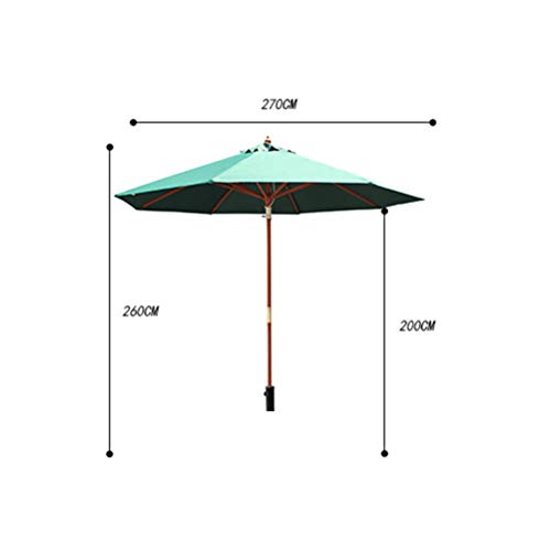 Sombrilla de madera dura CLSDRZC con polea de 2.7M para jardín y patio 6