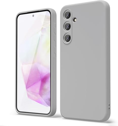 Image of DIZORO Microfiber Candy Case Compatible for Samsung S24 fe Smooth Touch Cushion Liquid Soft Silicone Gel Rubber Phone Cases Non-Slip Full Body Protective Back Cover - Titanium Grey