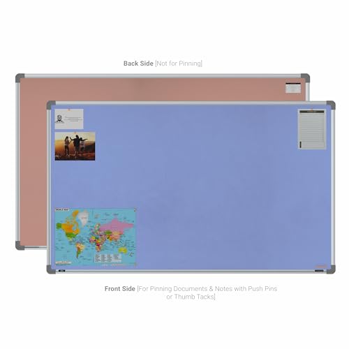 Image of Scholar Art Metis 3x5 Feet Fabric Pin Up Board for Home, Office & School | Vibrant & Versatile Crape Cloth + High Density Soft Board for Pinning Photos, Sticky Notes & Reminders (Purple)