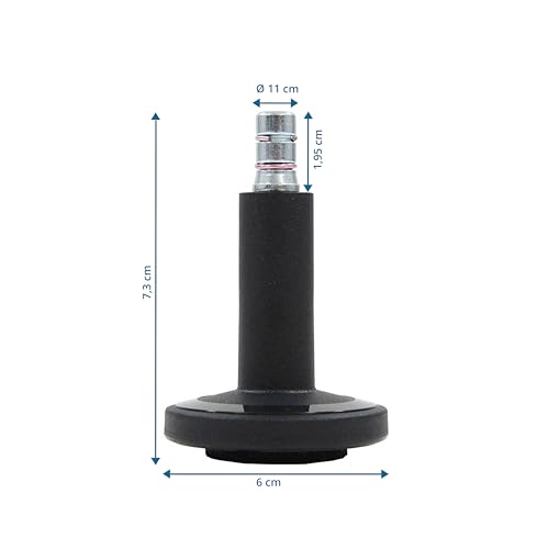 hjh OFFICE 619040 Bodengleiter Bürostuhl STATO-M, Stift 11mm Schwarz Gleiter für Harte Böden mit Filz-Beschichtung