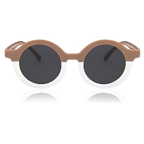 Image of Bembika Fashionable Sunglasses for Kids Baby Girls and Baby Boys, Stylish Eyewear for Kids Dual Color Design Glasses for Kids Fancy Style Goggles - (Brown)