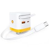 Shell 巻き取り式 充電器 65W 伸縮式 Type-C ケーブル内蔵 3ポート同時充電 GaNIII技術 超低温 折りたたみ式プラグ PSE技術基準適合 PD3.0/QC4.0/PPS等規格対応 MacBook iPad iPhone Androidスマホ ノートPC各種対応