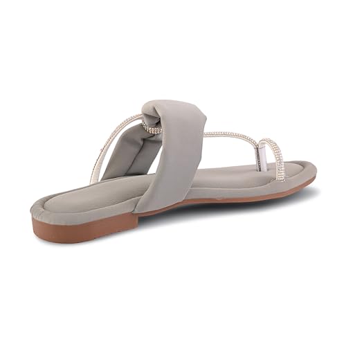 Image of Centrino Women's Slide Sandals | Stylish Slip-On for Ladies | T-Strap Cushioned Footbed for Comfort | Elegant & Trendy Braided Strap Flip Flops | Lightweight Casual Summer Slides (9311)