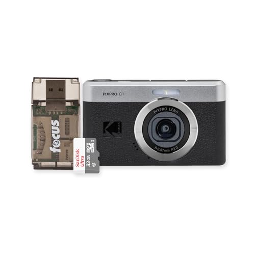 Amazon | KODAK PIXPRO C1 13MP、1080p デジタルカメラ(ブラック) 32GB