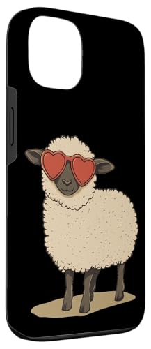 Lustiges Schaf Lamm mit coolem Herz Sonnenbrille Outfit Hülle für iPhone 13