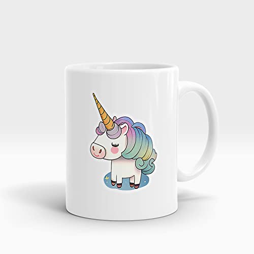 RFSHOP Taza de café con diseño de unicornio travieso, divertida taza de té de cerámica, para Navidad, cumpleaños, amigos, 330 ml