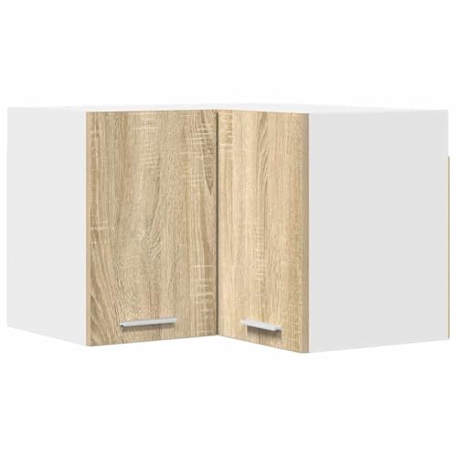 Tomostar Meuble d'angle Haut de Cuisine, Armoire Suspendue Chêne Sonoma et Blanc 57x57x40 cm