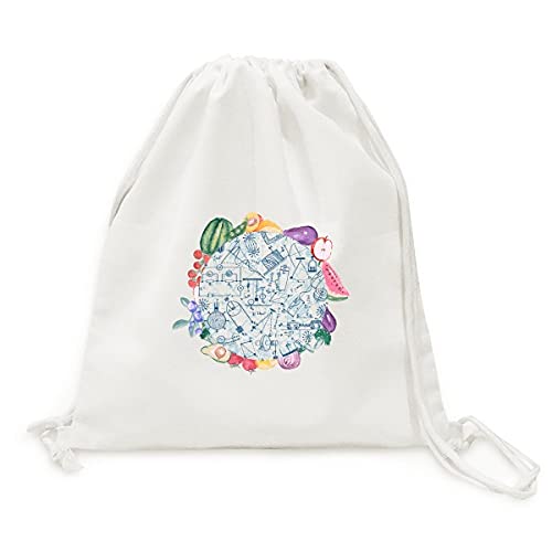Sac en tissu pliable bleu fruits et légumes avec sangle motif mécanique électromagnétique