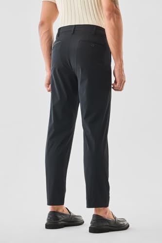 Image of SNITCH Men Trousers | Slim Fit Mid Rise Solid Design | Rayon Blend with Medium Stretch & Smooth Texture | Button & Zip Closure for Casual & Office Wear