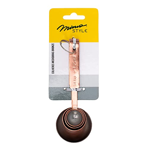 Mimo Style Conjunto de 4 Colheres Medidoras Bronze Próprias Para Ingredientes Secos ou Líquidos, Pos