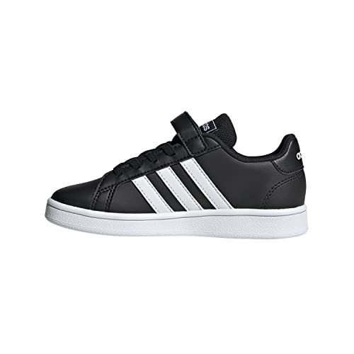 adidas boys Grand Court Tennis Shoe, Core Black/Footwear White/Footwear White, 1 Little Kid US3