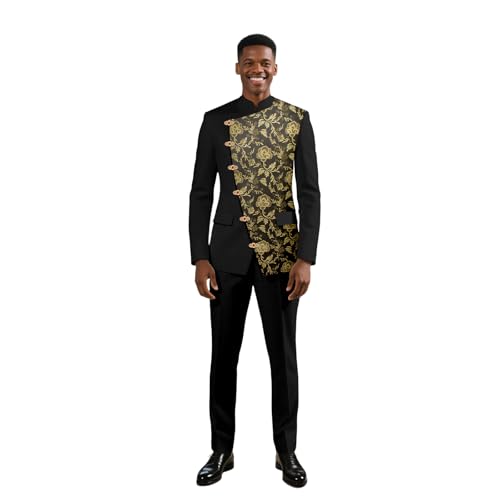 Men's 2 Pieces Suit Elegant Solid Slim Fit Single Breasted Party Long Blazer Pants 2 Piece Set